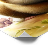 Een 3D-waterkleurafbeelding van een jonge hazelmui Poster (Hoek)