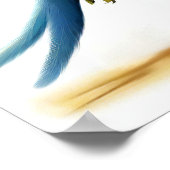 Een 3D-Waterverf Afbeelding van een blauwkoppapega Poster (Hoek)