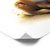 Een 3D-Waterverf Afbeelding van een jong hert Poster (Hoek)