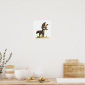 Een 3D-Waterverf Afbeelding van een jonge coyote Poster (Keuken)