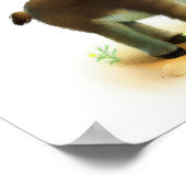 Een 3D-Waterverf Afbeelding van een jonge ezel Poster (Hoek)