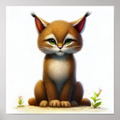 Een 3D Waterverf Afbeelding van een Schattigee Jon Poster (Voorkant)