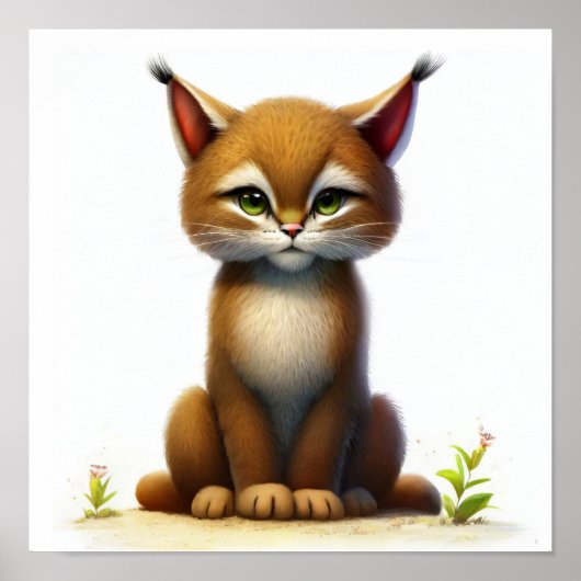 Een 3D Waterverf Afbeelding van een Schattigee Jon Poster (Voorkant)