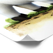 Een 3D Waterverf Afbeelding van een Young Holstein Poster (Hoek)