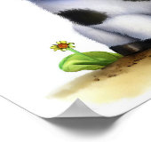 Een 3D Waterverf Afbeelding van een Young Holstein Poster (Hoek)