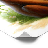 Een 3D-Waterverf schilderij van een Schattigee bru Poster (Hoek)