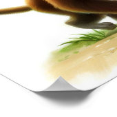 Een 3D-Waterverf schilderij van een Schattigee bru Poster (Hoek)