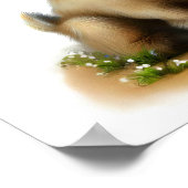 Een 3D Waterverf schilderij van een Schattigee gei Poster (Hoek)