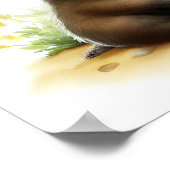 Een 3D-Waterverf schilderij van een Schattigee Hon Poster (Hoek)