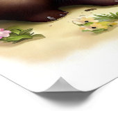 Een 3D-Waterverf schilderij van een Schattigee Hon Poster (Hoek)