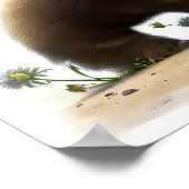 Een 3D-Waterverf schilderij van een Schattigee reu Poster (Hoek)