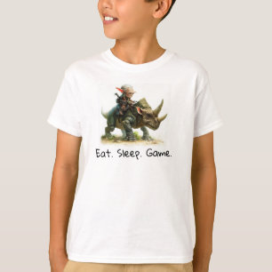 Een 3D-weergave van een Fearless Gnome Warrior T-s T-shirt