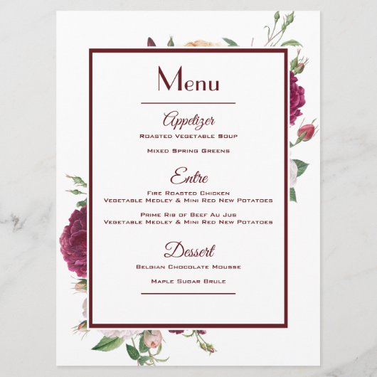 Een 50-jarig huwelijksjubileumfeest - Menu kaart (Achterkant)