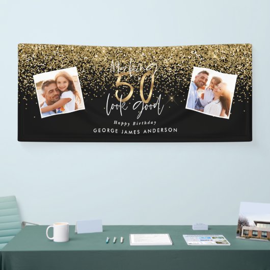 een 50 - jarige verjaardagsbanne die er goed uitzi spandoek (Beurs)