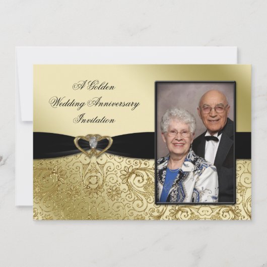 Een 50e Jubileum voor bruiloft Foto-uitnodiging Kaart (Voorkant)