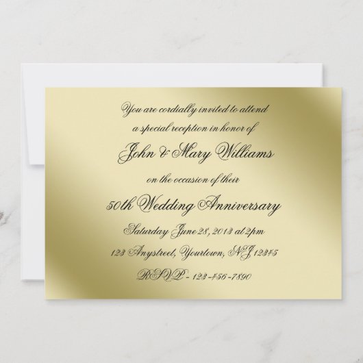 Een 50e Jubileum voor bruiloft Foto-uitnodiging Kaart (Achterkant)