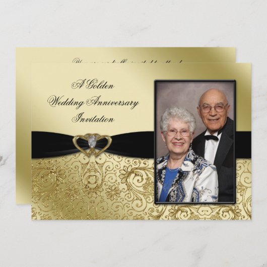 Een 50e Jubileum voor bruiloft Foto-uitnodiging Kaart (Voorkant / Achterkant)