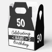 Een 50ste verjaardag vieren Voeg Naam Favor Box to Bedankdoosjes (Geopend)