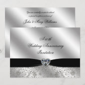 Een 60e Diamond Wedding Jubileum 7x5 Uitnodiging (Voorkant / Achterkant)