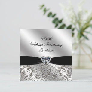Een 60e Diamond Wedding Jubileum Invite Kaart