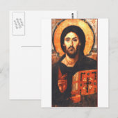 Een 6-eeuwse icoon van Jezus Briefkaart (Voorkant / Achterkant)