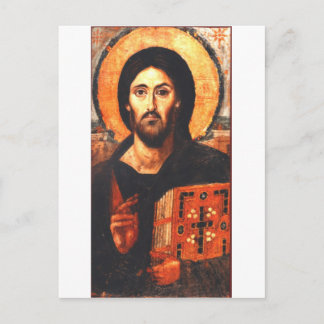 Een 6-eeuwse icoon van Jezus Briefkaart