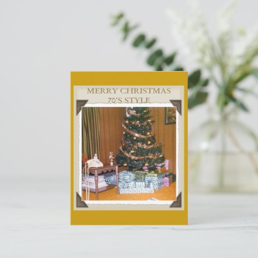 EEN 70S KERST FEESTDAGENKAART (Staand voorkant)