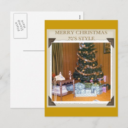 EEN 70S KERST FEESTDAGENKAART (Voorkant / Achterkant)