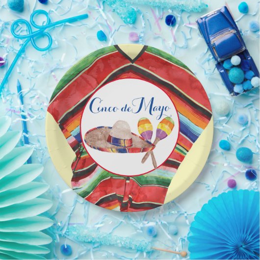 Een 9-inch Bord met kleurrijke feestdag (Feest)