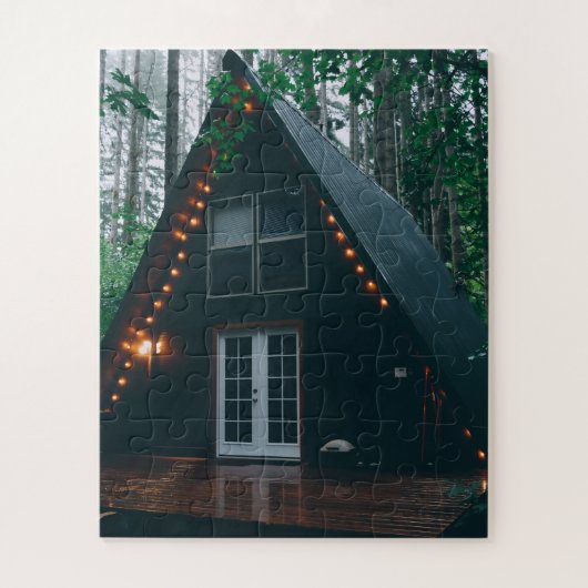 EEN A-FRAME-HUT KERSTMIS LEGPUZZEL (Verticaal)