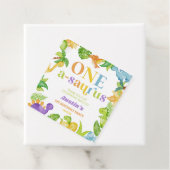 Een A-Saurus Dinosaurus 1e Verjaardagsfeest Bedankjes Labels (In situ)