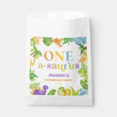 Een A-Saurus Dinosaurus 1e Verjaardagsfeest Bedankzakje (Voorkant)