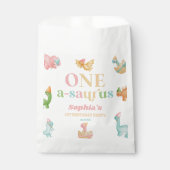 Een A-Saurus Dinosaurus 1e Verjaardagsfeest Bedankzakje (Voorkant)