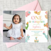 Een A-Saurus Dinosaurus 1e Verjaardagsfeest Kaart