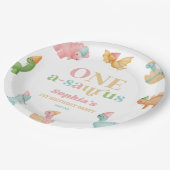 Een A-Saurus Dinosaurus 1e Verjaardagsfeest Papieren Bordje (Gekanteld)