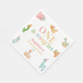 Een A-Saurus Dinosaurus 1e Verjaardagsfeest Servet (Hoek)