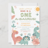 Een A-saurus dinosaurus Kind 1e verjaardag partij Kaart (Voorkant)