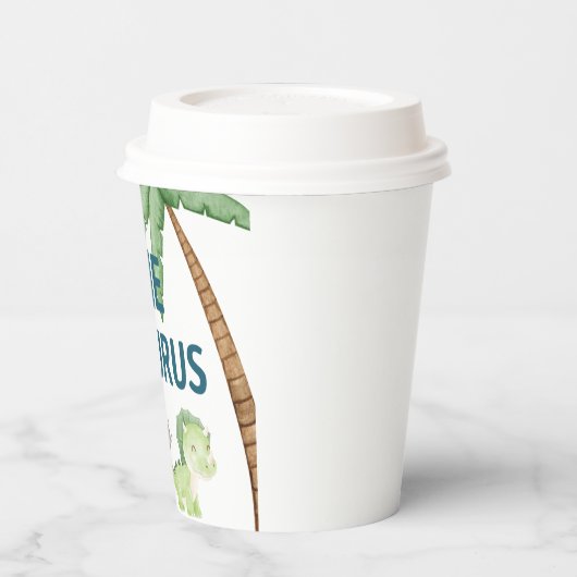 Een A-Saurus eerste 1e verjaardag papieren beker (Links)