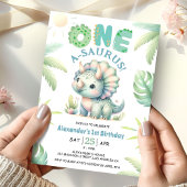 Eén A-Saurus Triceratops Dinosaurus 1e verjaardag Kaart
