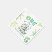 Eén A-Saurus Triceratops Dinosaurus 1e verjaardag Servet (Hoek)