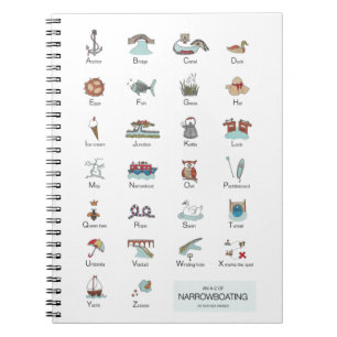 Een A-Z narrowboardnotebook Notitieboek