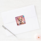 Een aanbiddende chaton vierkante sticker (Envelop)