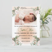 Een aangepast ontwerp met perzikroze floralen kaart (Staand voorkant)