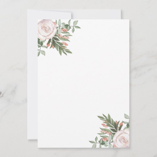 Een aangepast ontwerp met perzikroze floralen kaart (Achterkant)