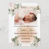 Een aangepast ontwerp met perzikroze floralen kaart (Voorkant / Achterkant)