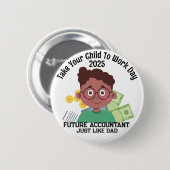 Een aangepaste jongensfinanciering brengt uw kind ronde button 5,7 cm (Voorkant /achterkant)