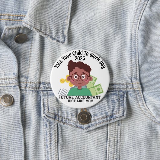 Een aangepaste jongensfinanciering brengt uw kind ronde button 7,6 cm (In situ)