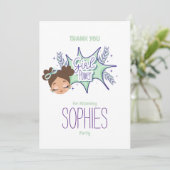 Eén aangepaste meisjes paars maken, bedankt kaart (Staand voorkant)