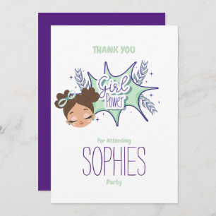 Eén aangepaste meisjes paars maken, bedankt kaart