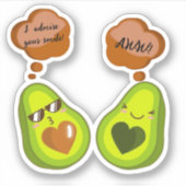 EEN AANGEPASTE SCHATTIGEE AVOCADO STICKERS (Voorkant)